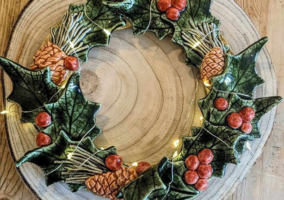 Clay Holiday Wreath